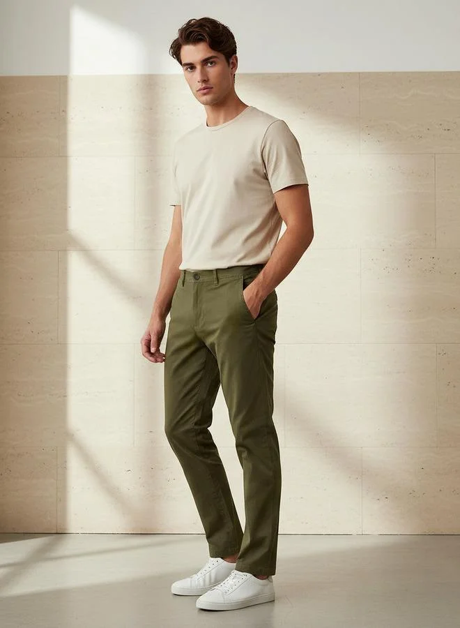 سبلاش فيڤ Men Slim Fit Cotton Stretch Chinos